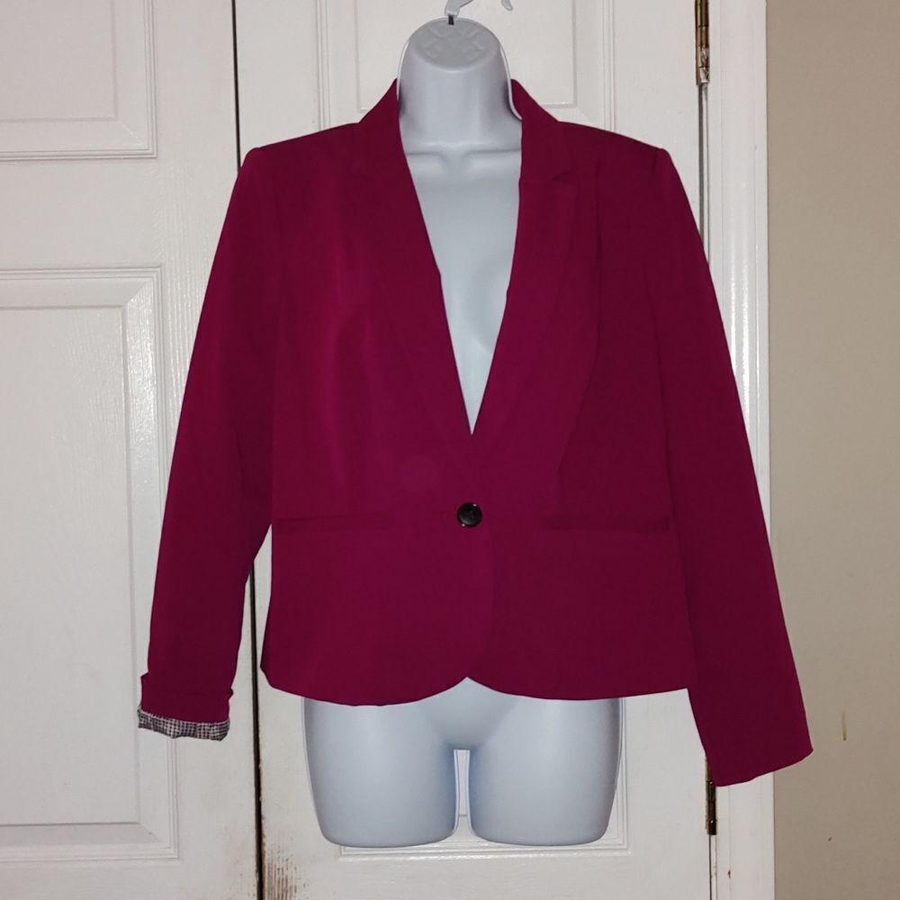 Worthington Petite maroonish purple  blazer suit jacket  Sz LP